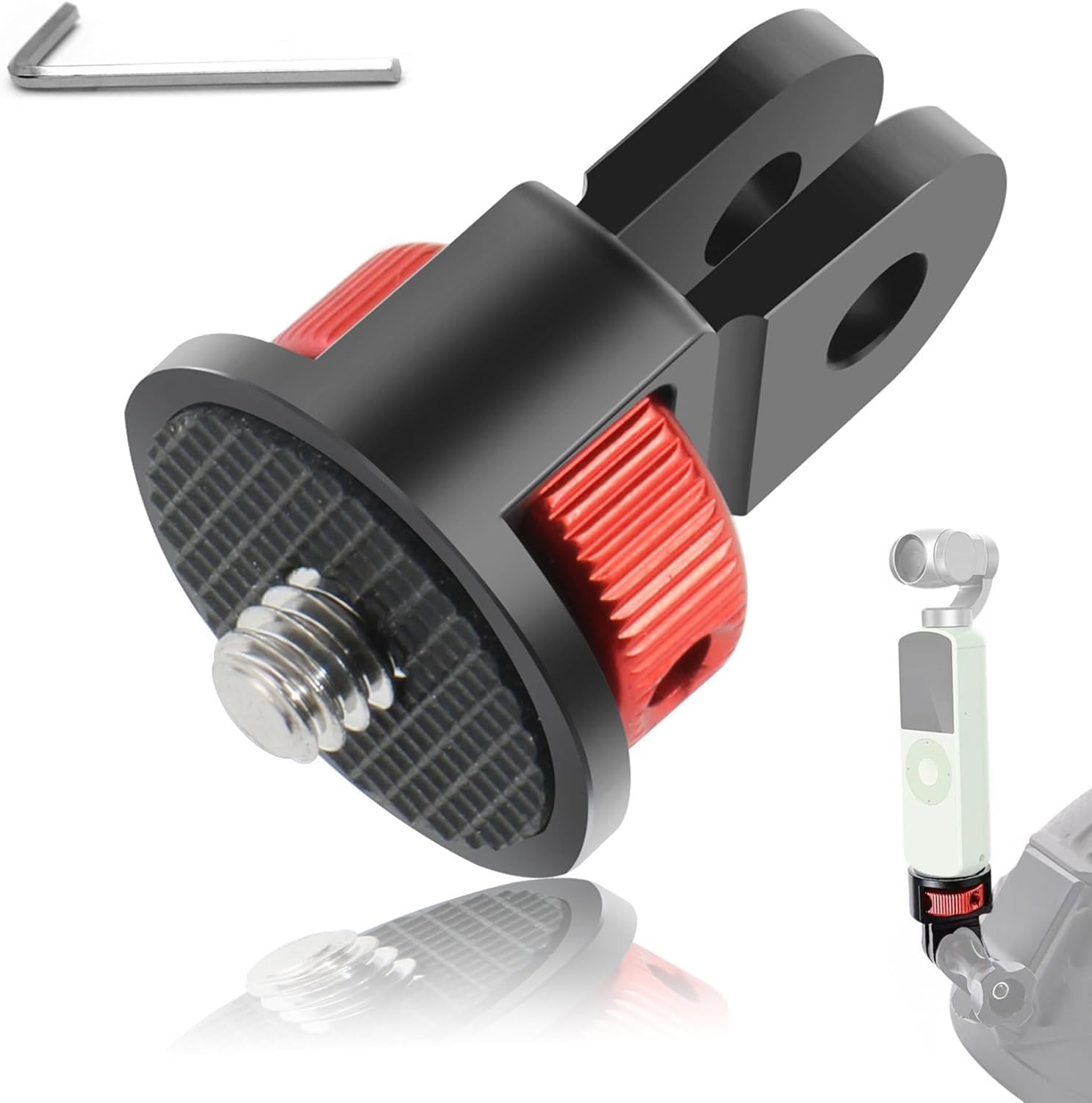 SHOPEE Aluminum Camera Tripod Adapter,1pcs ¼-20 Conversion Adapter Mounts, Compatible with Action Cameras/Insta360 X3/ Sjcam/Action Camera and Other Standard 1/4 inch Mount Adapter-image-7