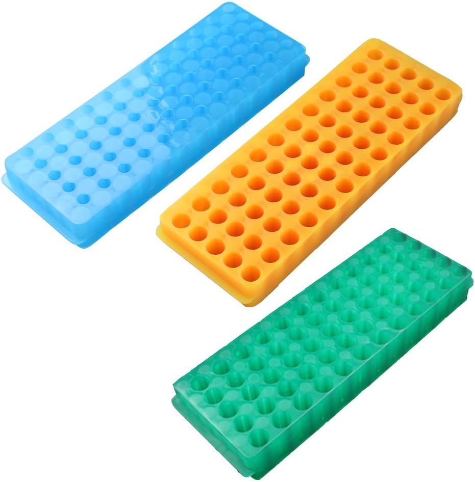 Polypropylene Centrifuge Tube Rack, 60-Well,Assorted Colors, Pack of 3
