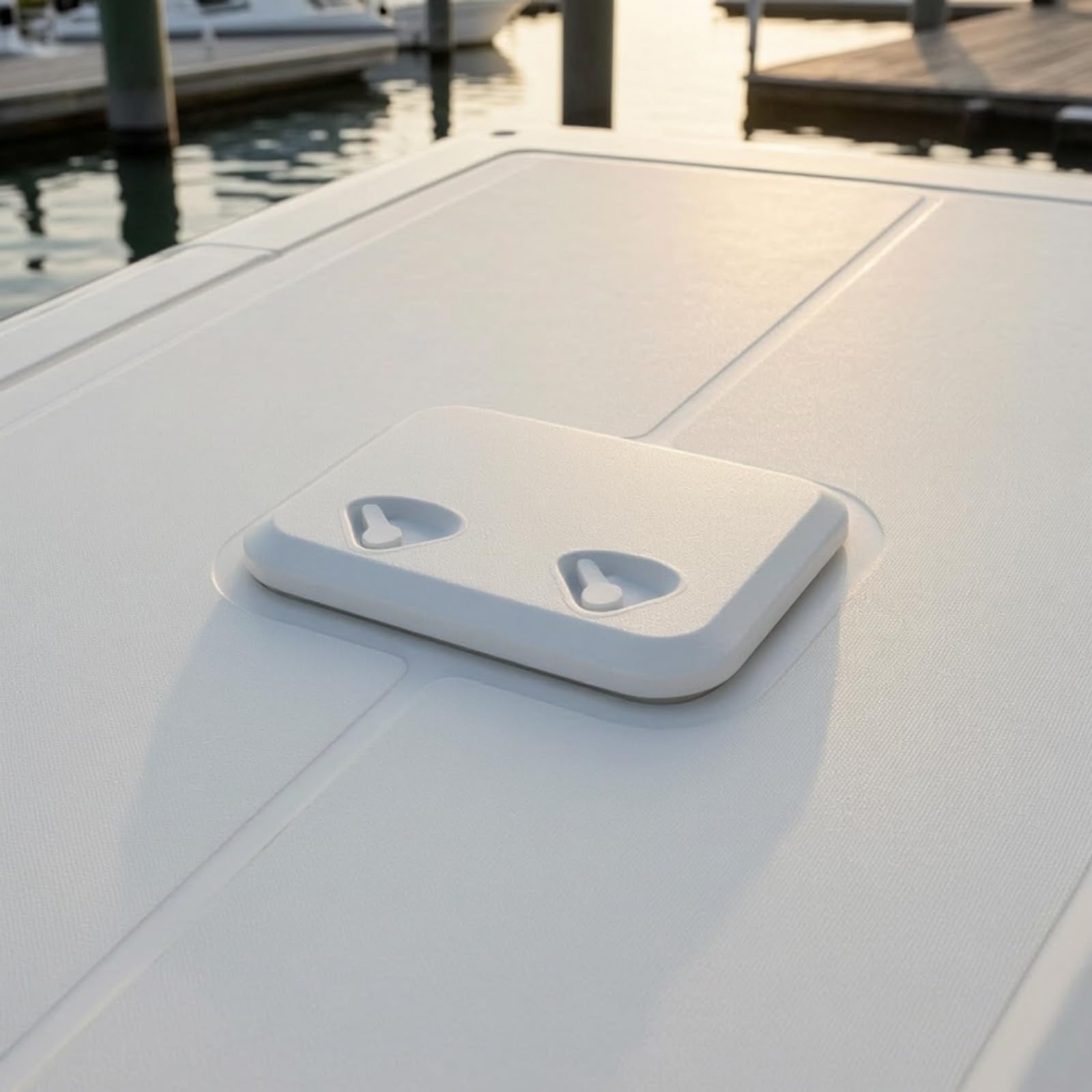 Sportello per Copertura di Alloggiamento Nautico con Coperchio Incernierato E Maniglia di Chiusura per Barche con Superficie Ruvida per Uso Professionale, Bianco, 315 440mm
