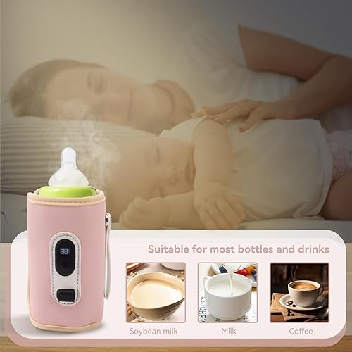 Miniatura 7 de Calentador de biberones, calentador de leche rápido para bebés, calentador de biberones portátil, multifuncional, USB, para el hogar, viajes,
