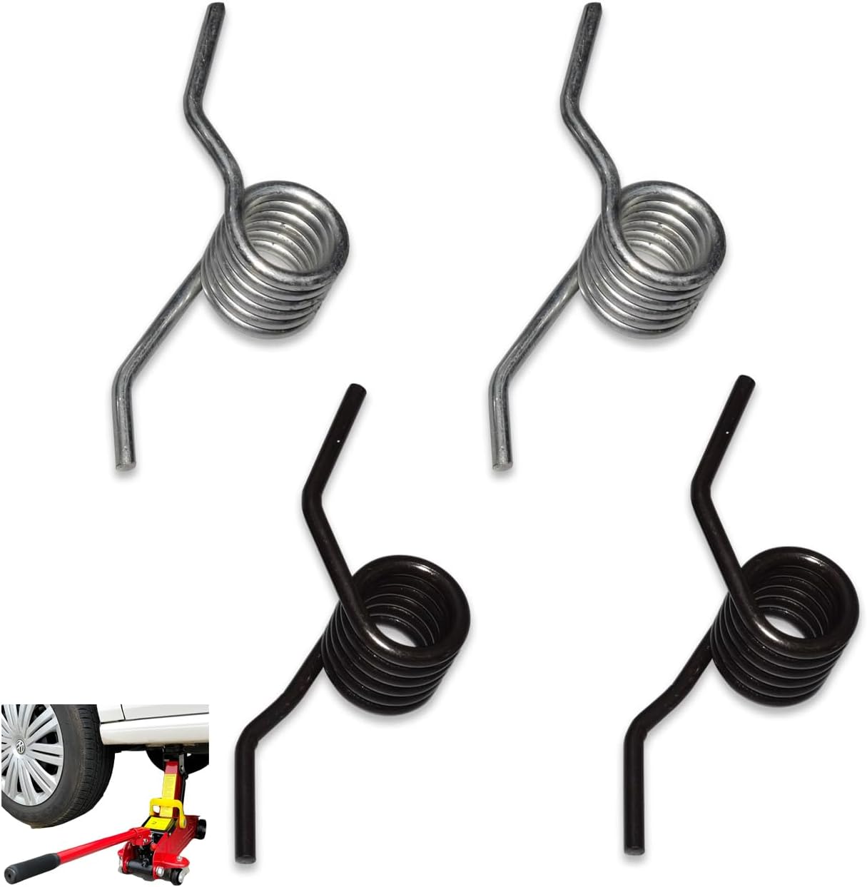 4 Pack 3 Ton Floor Jack Spring Replacement Hydraulic Car Jack Handle Tension Spring Parts for Hydraulic Trolley Service Heavy Duty Low Profile Racing Floor Jack with Wheels Keep Handles Return