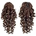 SWACC 12-Inch Short Screw Curls Claw Clip Ponytail Extensions Synthetic Clip in Drawstring Curly Ponytail Hairpiece Jaw Clip Hair Extension (Light Brown-12#)