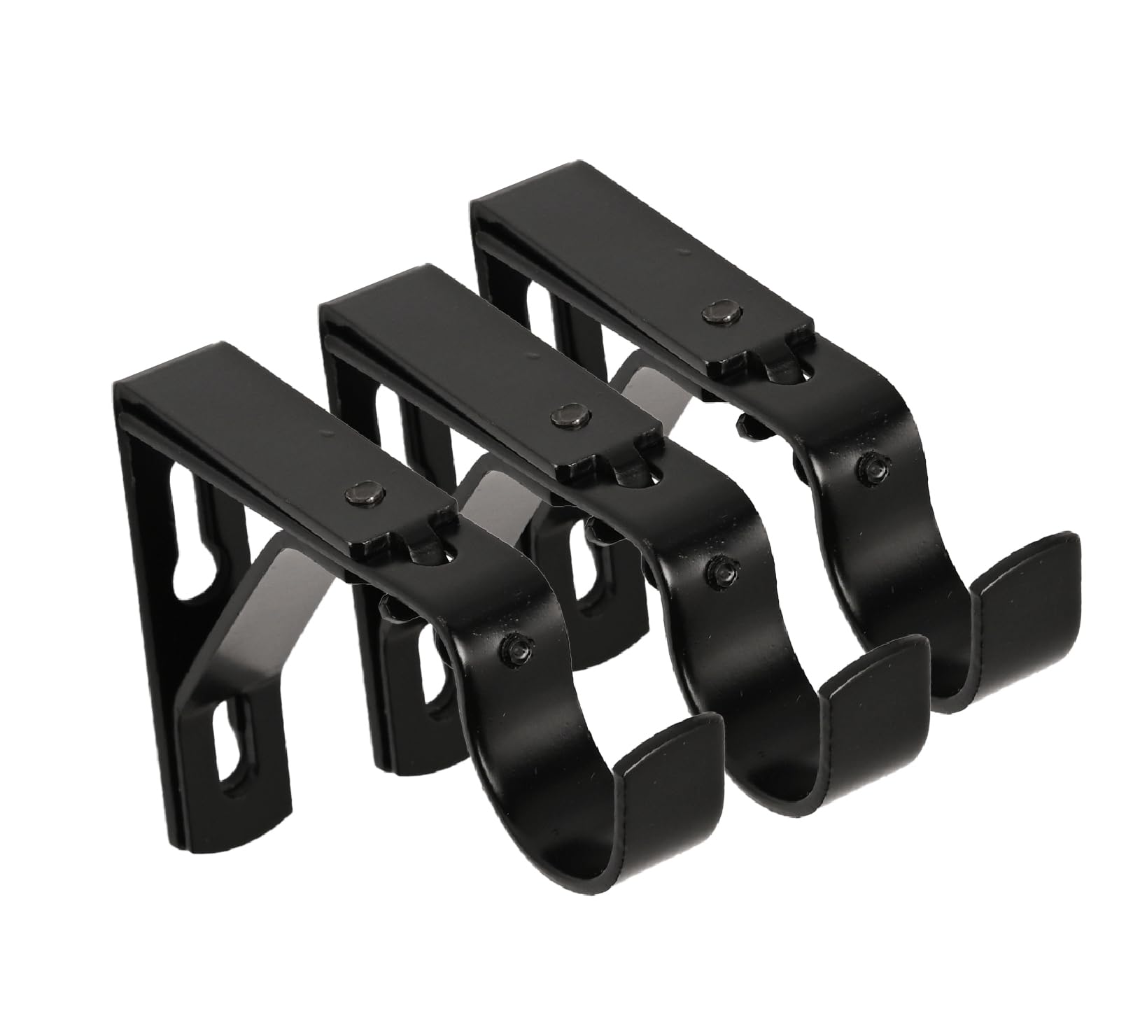 Lister Cartwright 28mm Curtain Pole Ends Metal Extendable Brackets with Adjustable Screws Obsidian Black(Pack of 3)