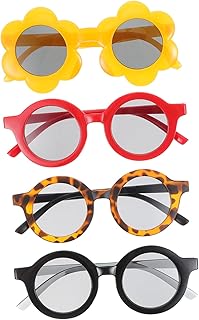 4 Peças De Óculos De Sol Infantis Polarizados Óculos De Sol Esportivos Óculos De Sol Redondos Para Crianças Óculos De Festa Para Crianças Óculos De Sol Redondos Com Flores