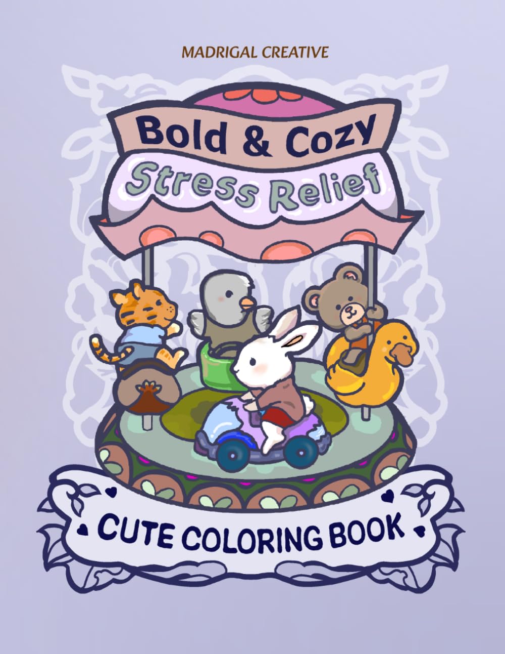 Bold & Cozy Stress Relief: A Cute Coloring Book with Simple and Bold Designs for Relaxation