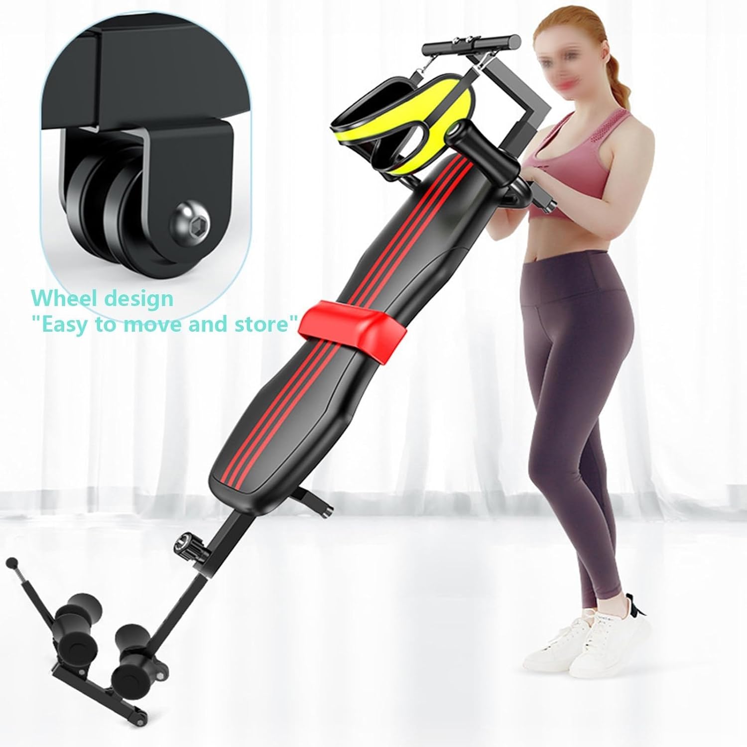 Adjustable Inversion Table for Back Neck Pain Relief, Foldable Cervical Traction Lumbar Support, 150kg Load Capacity
