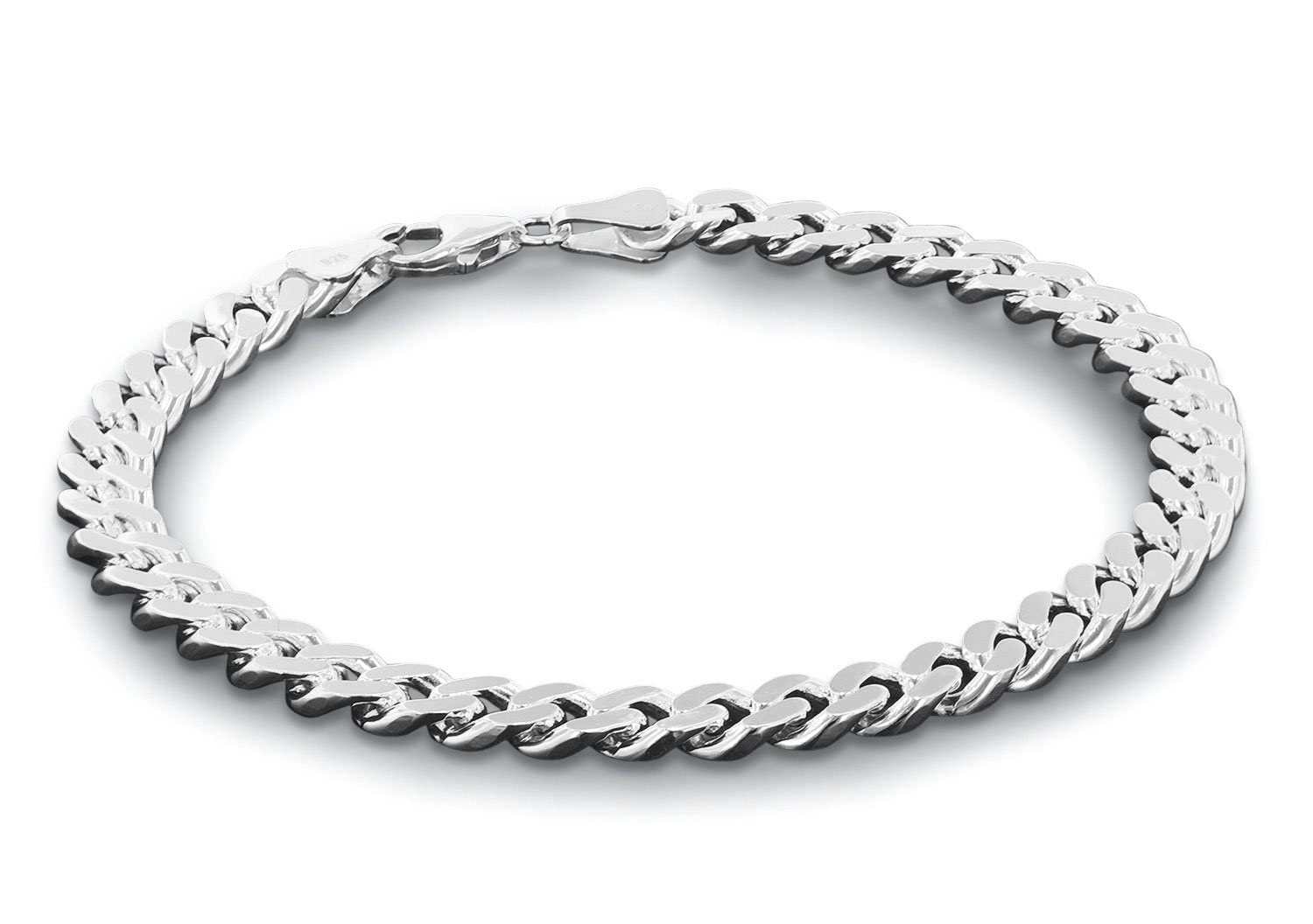 trendor Armband für Männer 925 Silber Massiv Panzerkette Breite 6,9 mm
