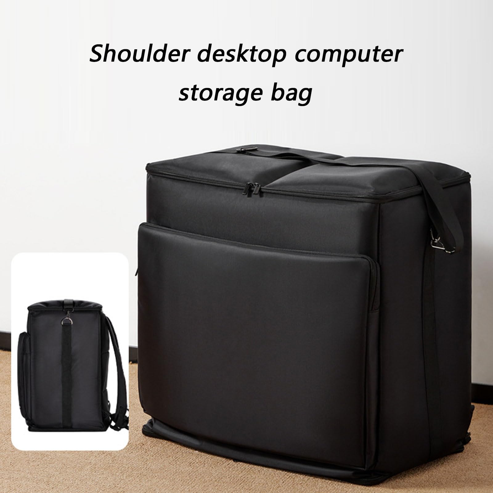 Custodia protettiva da viaggio con maniglia per computer desktop, telaio per tastiera, cavo di protezione, custodia protettiva da 24/27 pollici, 68,6 cm, Zaino