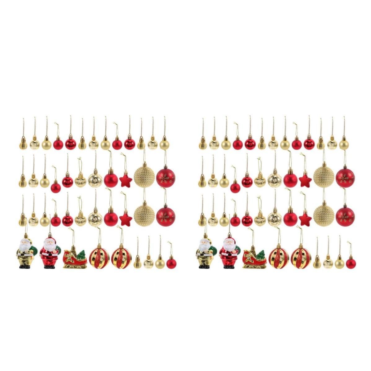 TOYANDONA 144 Piezas Juego de Bolas Navideñas Colgantes Rojas de Resina y