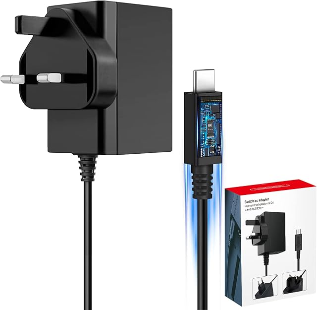 Charger for Switch & Switch Lite/OLED, Fast Charging Portable AC Adapter 15V/2.6A Power Supply with 5ft USB-C Cable [Support TV Mode] Compatible with Switch Console, Dock Station and Pro Controller