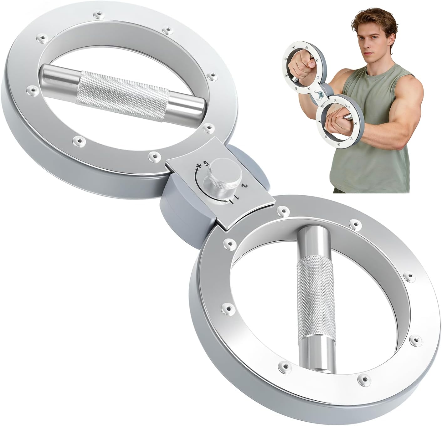 Rotator Burn Machine with 12 LB Resistance - 5 Level Adjustable Forearm Trainer, 360° Spinning Hand Grip Strengthener for Home Gym, Boxing &amp; Rock Climbing A