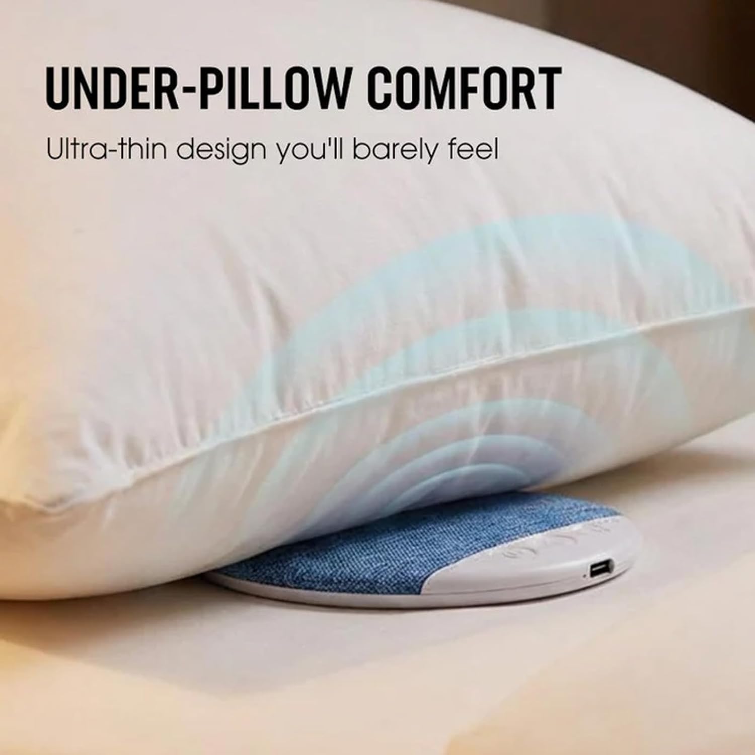 Bluetooth Pillow Speaker for Sleeping, Mini Portable Under Pillow Speaker with White Noise Timer Wireless Sleep Aid, Stereo Bass Private Sleep Headphones for Adult (Pink) — view 6