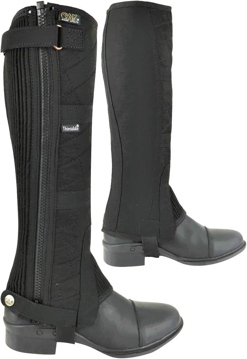 AK New Washable Winter Equestrian Half Chaps Warm Breathable & Durable Suede Leather Horse Riding Half Chaps Men & Women