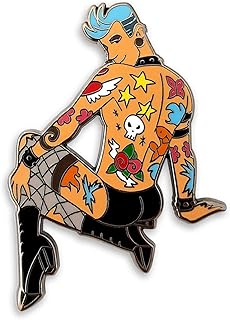 Tattoo Punk Pin Up Boy Enamel Lapel Pin