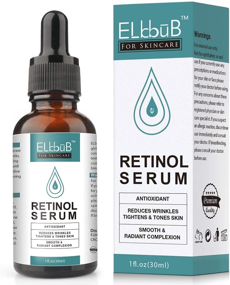 ELBBUB Retinol Serum Retinol Liposome Delivery System Anti Wrinkle Firming Serum with Vitamin C & Vegan Hyaluronic Acid for Face Cleavage and Body