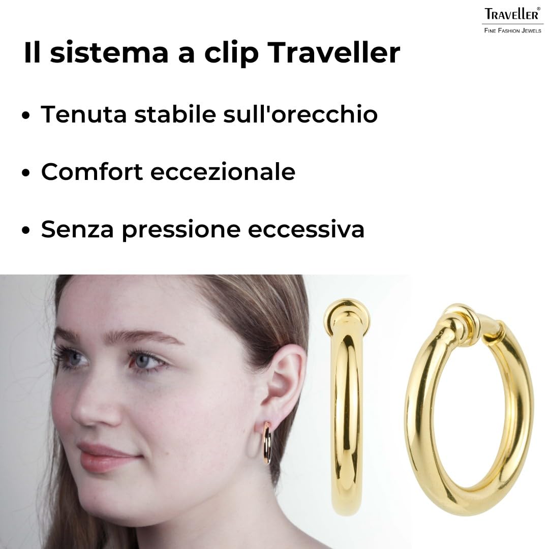 Traveller Orecchini a clip a cerchio Ø 25-50 mm