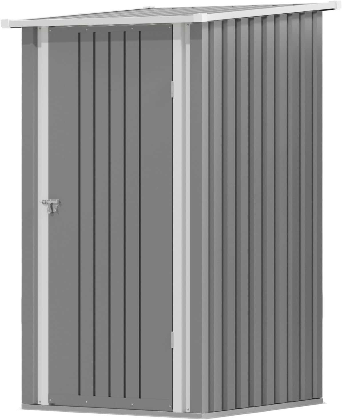 Triumphkey Abri de Jardin en Métal 95 x 98 cm Étanche avec Toit Incliné et Porte Verrouillable Armoire de Rangement Extérieur pour Jardin Terrasse ou Poubelles,Gris — vue 2