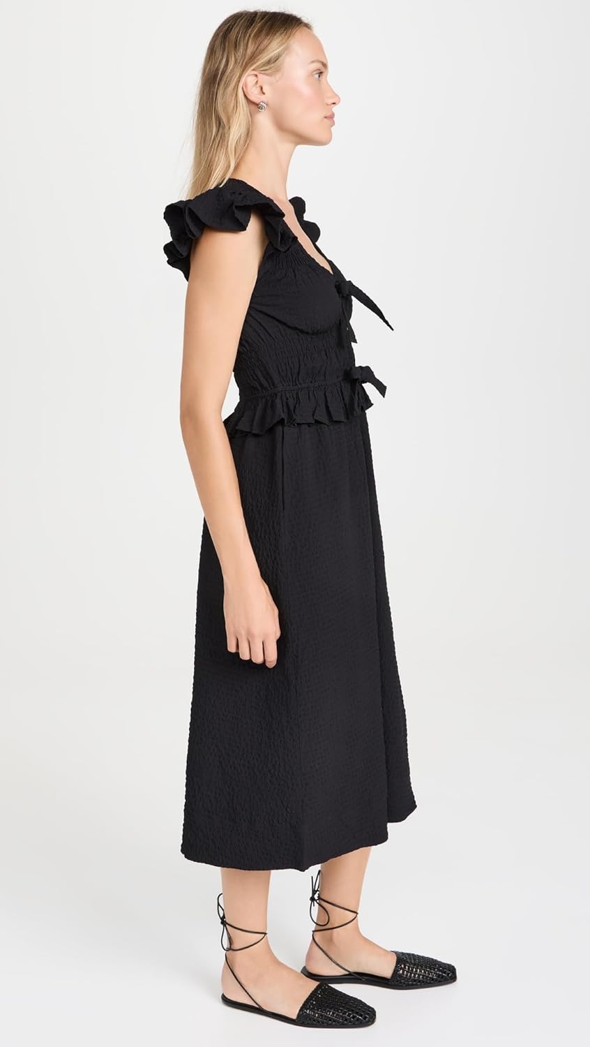 Sea Women's Regina Seersucker Flutter Sleeve Dress - Image 4