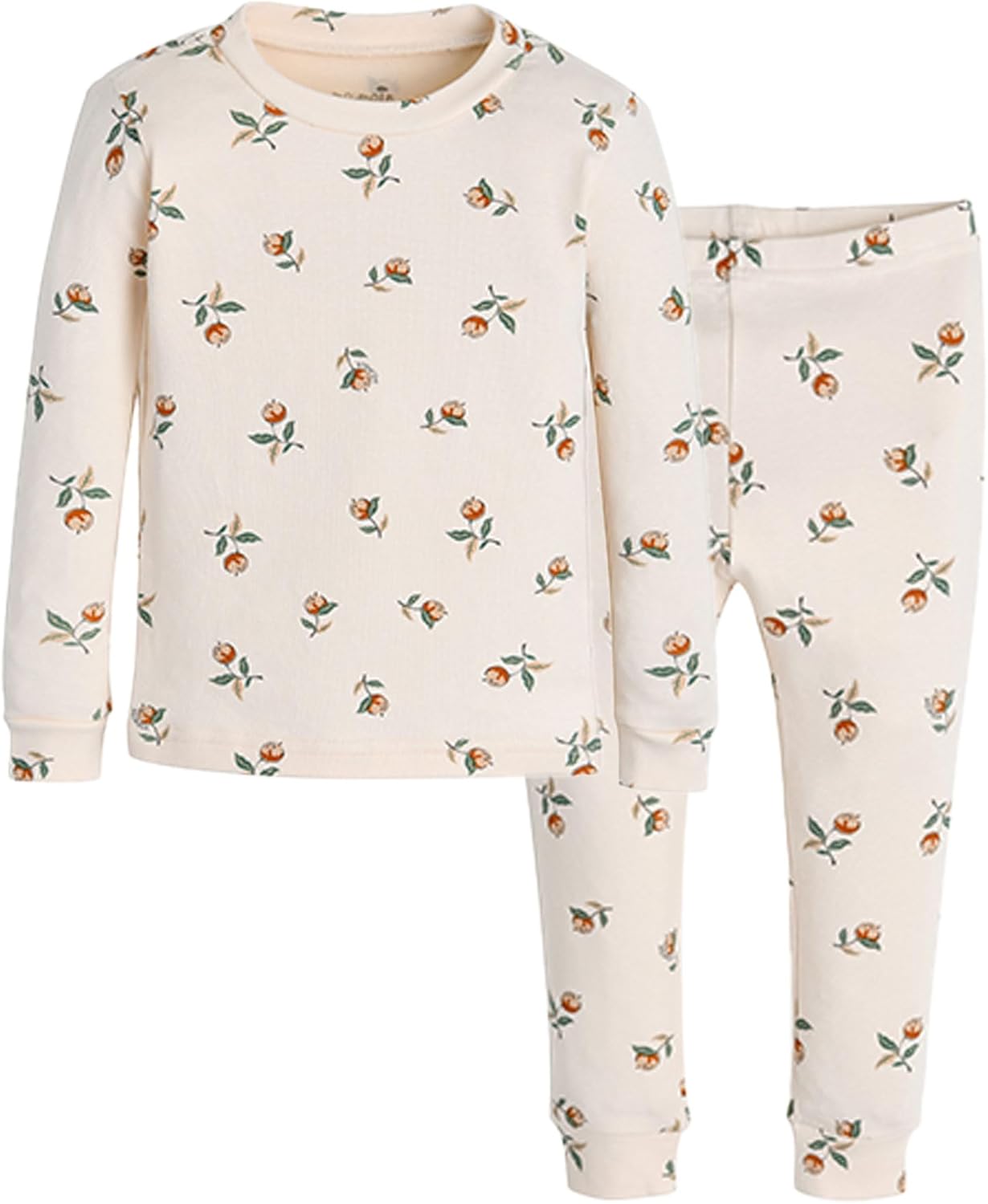 moimoln 6M-8Y Baby & Toddler Girl Floral Pajamas Soft Modal Cotton, Breathable, Snug-Fit Long-Sleeve Sleepwear Set