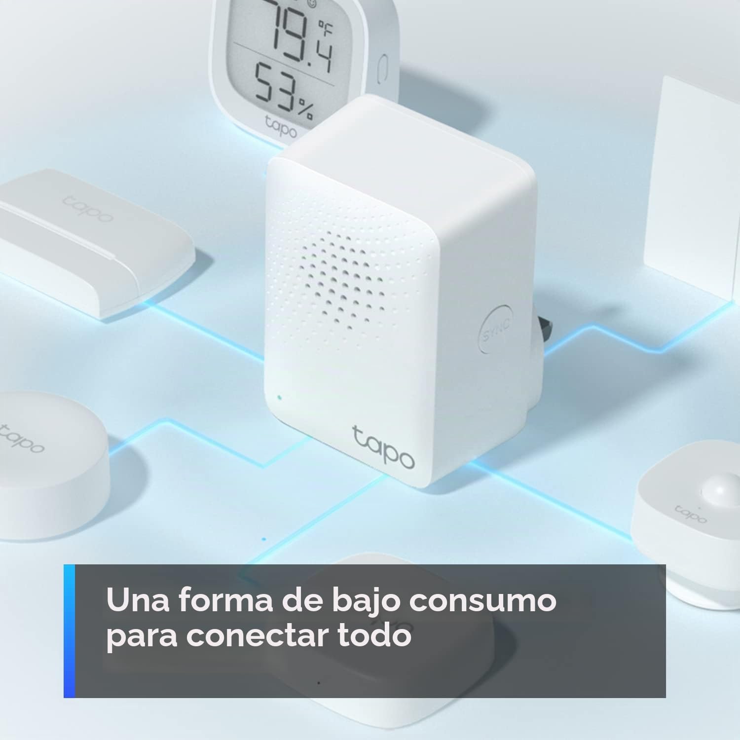 TP-Link Tapo Smart Hub con timbre integrado, requiere Wi-Fi de 2.4 GHz, conexiones fiables de largo alcance con sensores Tapo, protocolo inalámbrico de baja potencia Sub-1G, conecta con hasta 64
