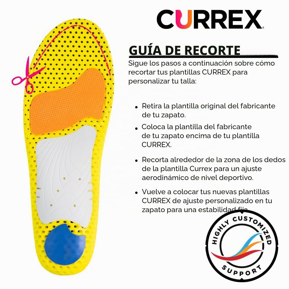 currex RunPro Sole - Descubra su plantilla para una nueva dimensión de la carrera. Plantilla dinámica para el deporte, el ocio y la carrera.