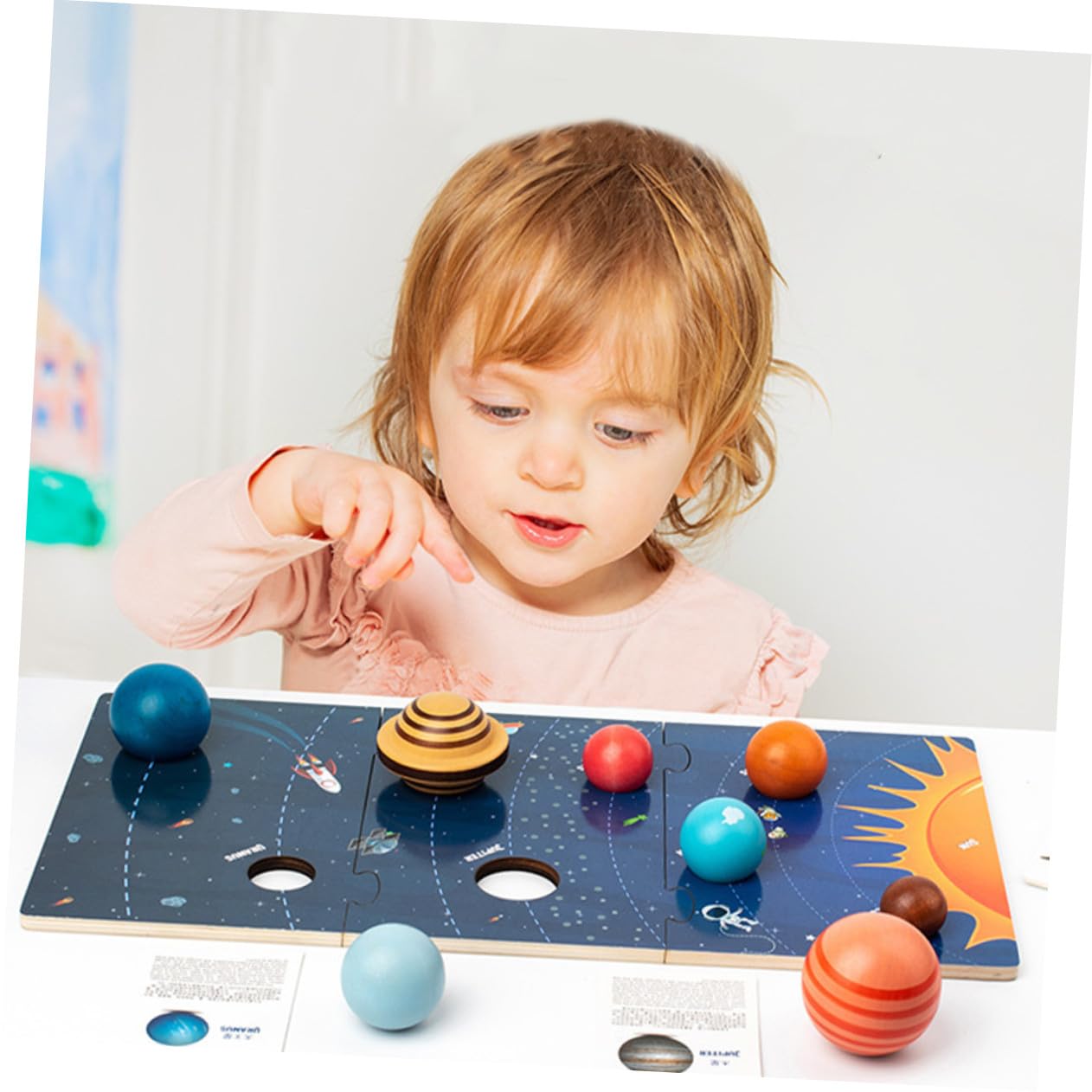 Puzzle Pianeti in Legno, Gioco Educativo per Bambini | Solare, Abbinamento Cognitivo, Adatto a Piccoli, Supporta Memoria, Logica Creatività