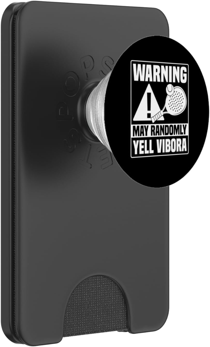 Warning May Randomly Yell Vibora Padel Racquet Paddle PopSockets PopWallet for MagSafe