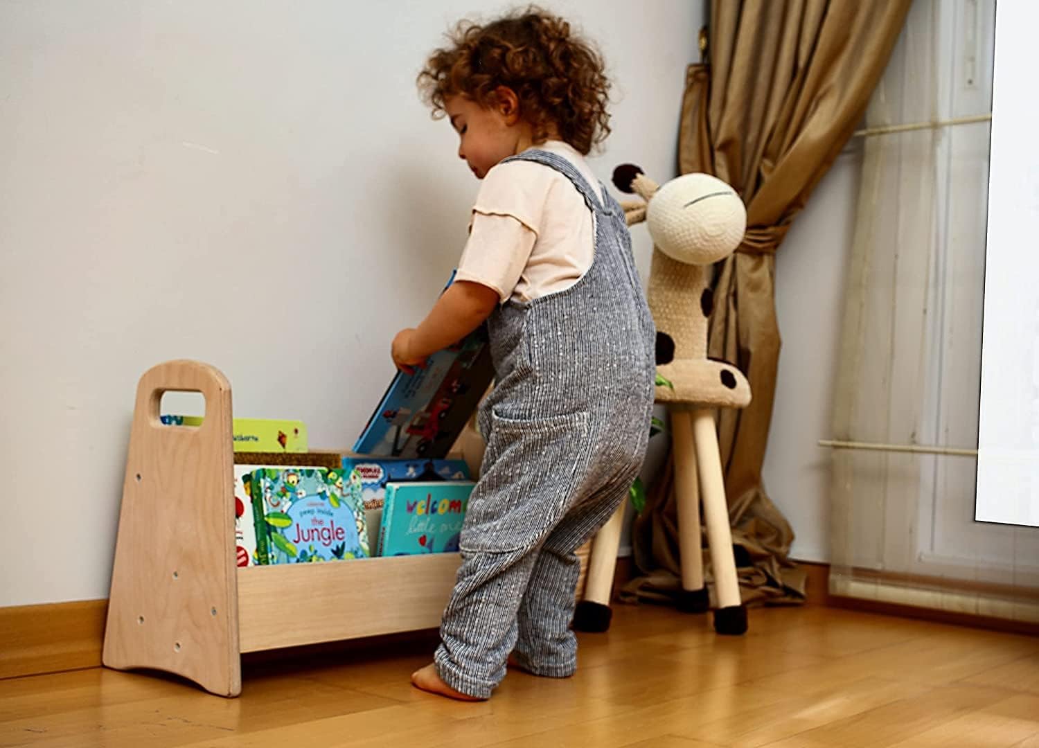 Montessori Freestanding Bookshelf | Storage Bookshelf | Easy Access Wooden Book Rack | Storage with Wooden Shelves for Your Kid's Books | Perfect Height for Kids (Small)