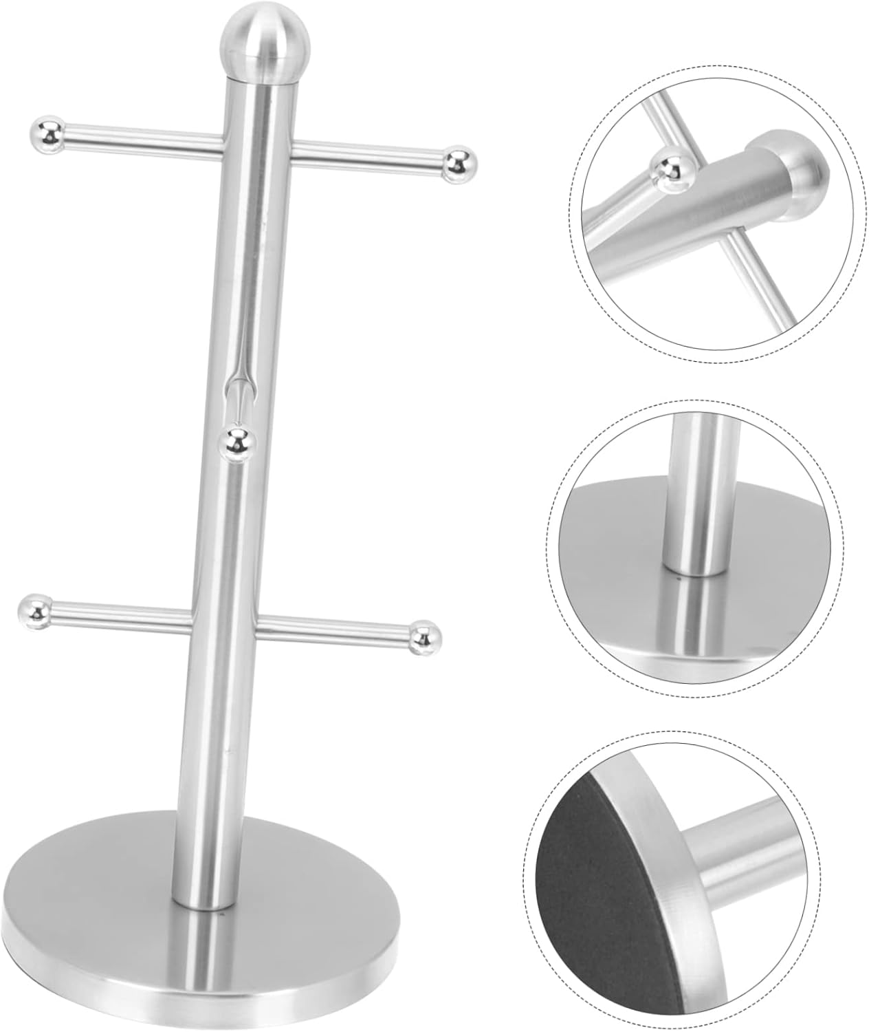 Stainless Steel Mug Tree Holder for Tea Cups and Coffee Mugs Countertop Storage Rack Elegant Design for Home and Restaurant Use Easy to Organize and Access