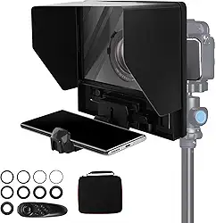 Teleprompter, Teleprompter para Celular, Teleprompter de 10,5 Polegadas, Teleprompter com Controle Remoto e Aplicativo, Portátil