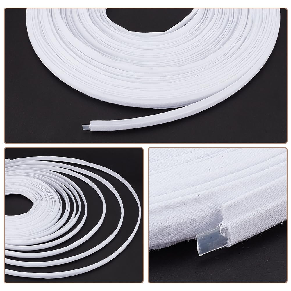nbeads 20m Polycotton-Stäbchen Zum Nähen, Polyester-Stäbchen Mit Niedriger Dichte Und Baumwolle Überzogen Für Brautkleider Stillhütchen Korsetts Und Brautkleider, Weiß