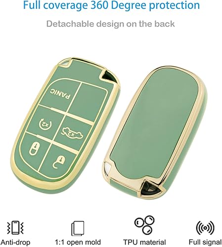 Miniatura 4 de XIYANG TRADE Funda para llavero de Jeep con llavero, estuche de llave de TPU suave con protección completa, adecuada para Jeep Grand Cherokee