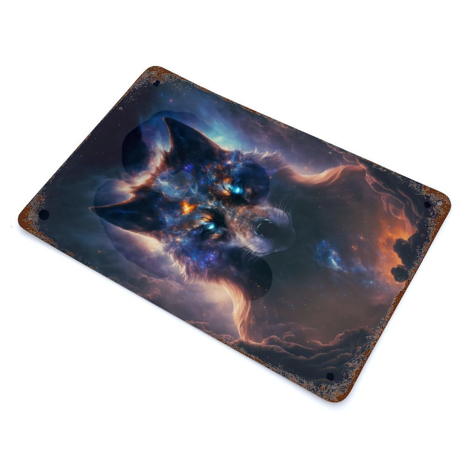 Galactic Prowl Aged Metal Wall Plaque 11.8"x7.9", Old School Wall Decor for Garage, Bar And Workshop Decor