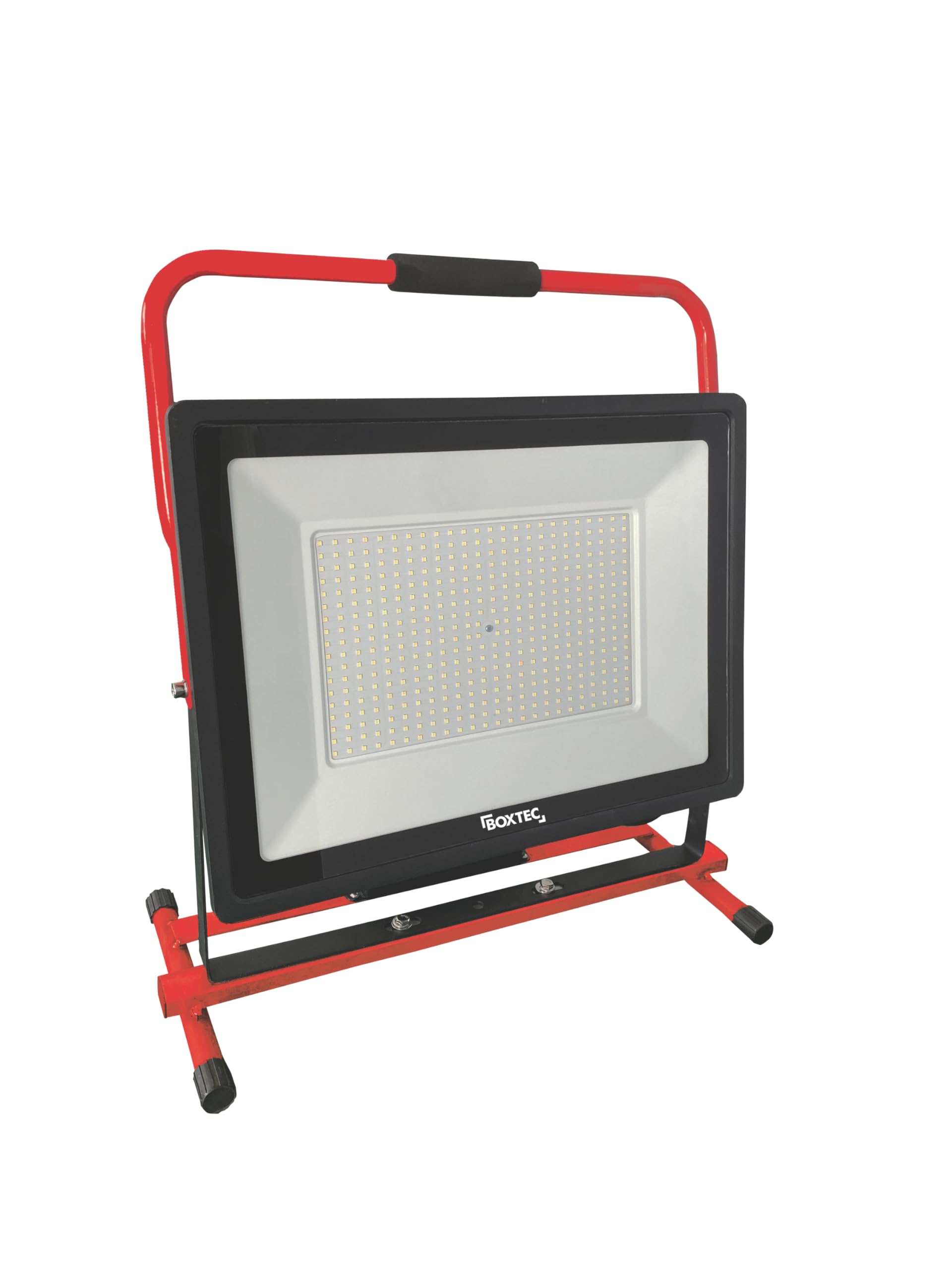 BOXTEC LED Baustrahler mit 2 STECKDOSEN, stabiles Standgestell, 3m robustes Gummikabel 6500K, IP54 Arbeitsleuchte Bauleuchte, Leistung in Watt:300 W inkl. 2 Steckdosen