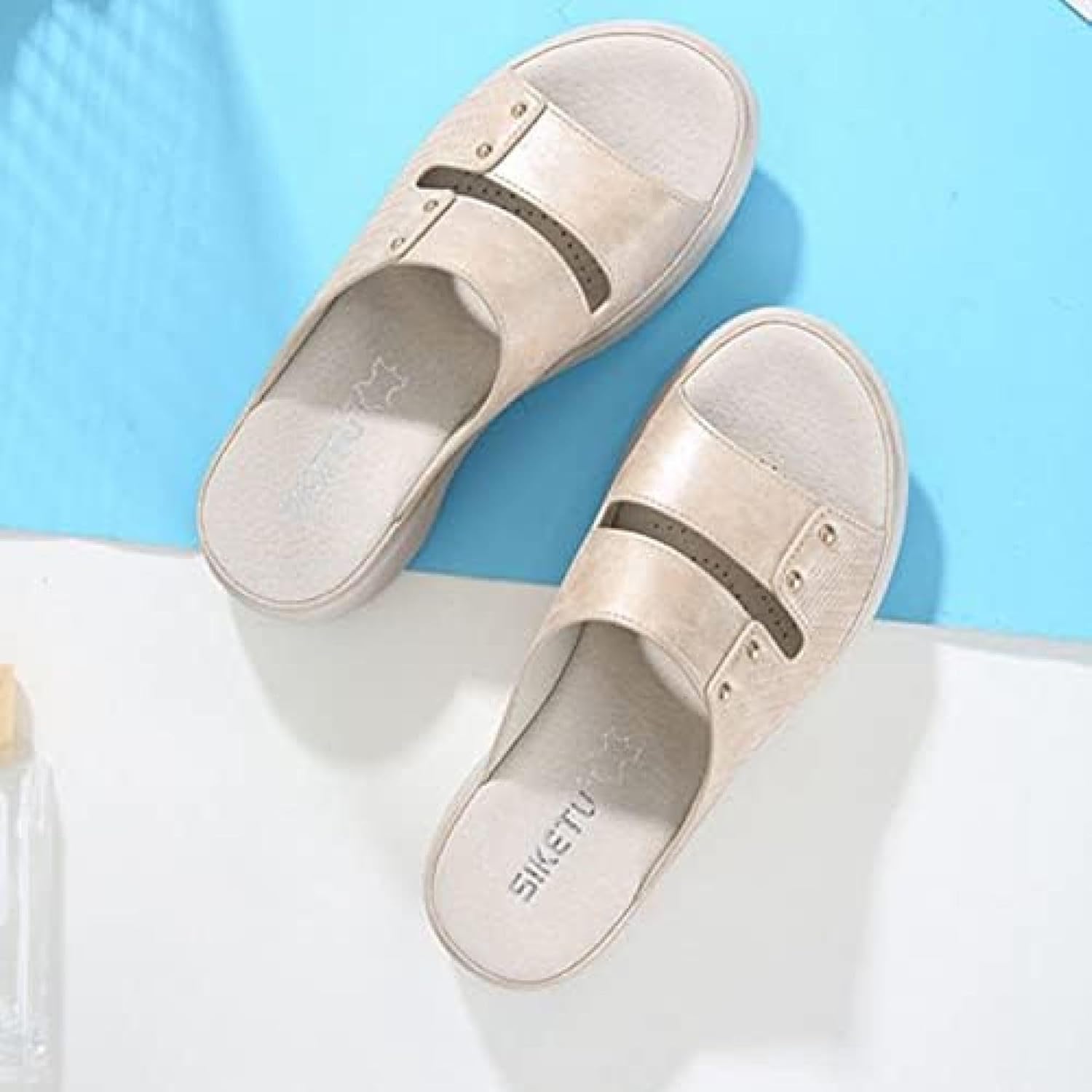 [Monotory] 厚底サンダル レディース スポーツサンダル スタッズ かかとなし ミュール サンダル ウェッジヒール スニーカ