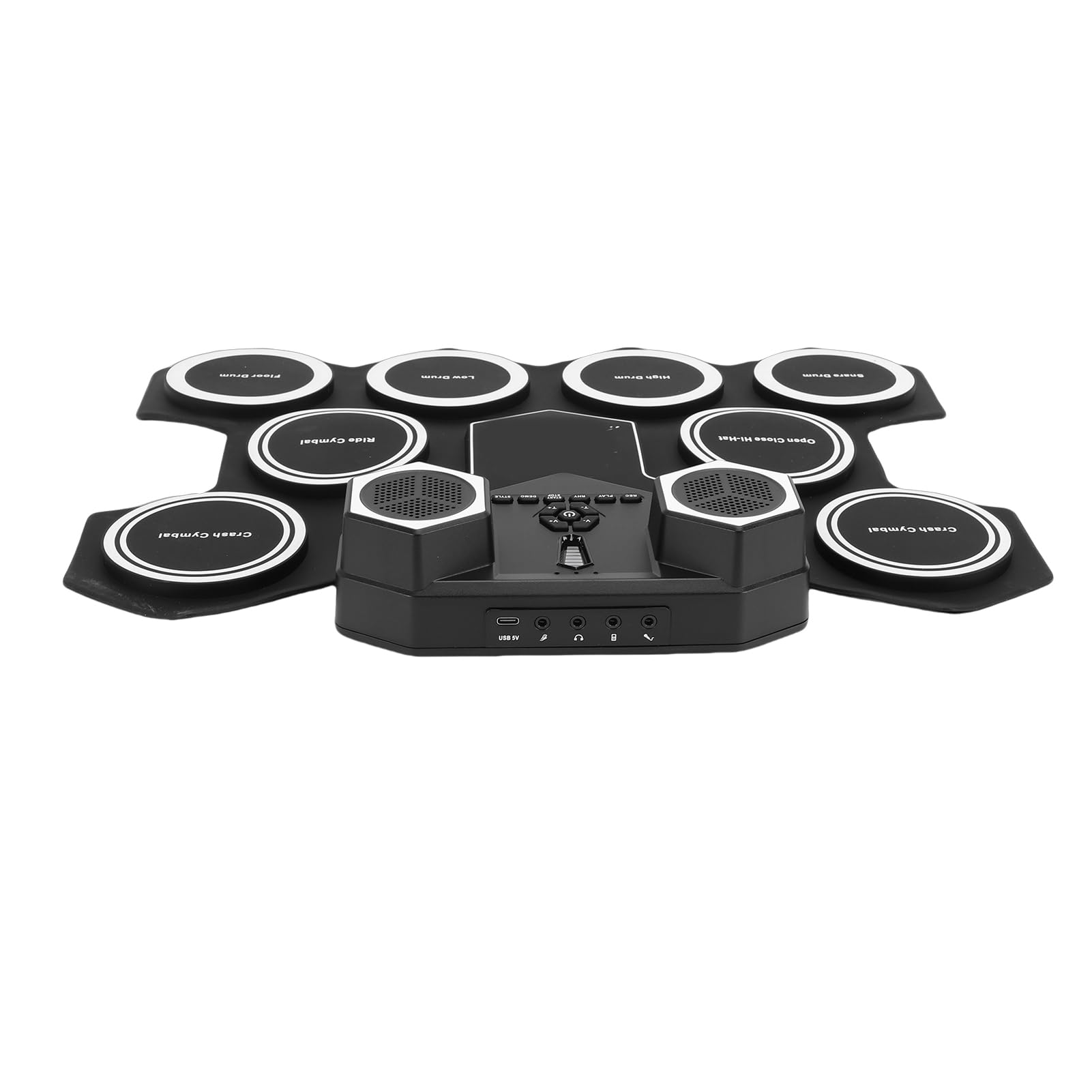 Set di Batteria per Esercitazione MIDI con 2 Pedali, Batteria Elettronica Ricaricabile per Bambini e Adolescenti, Kit in Silicone Leggero
