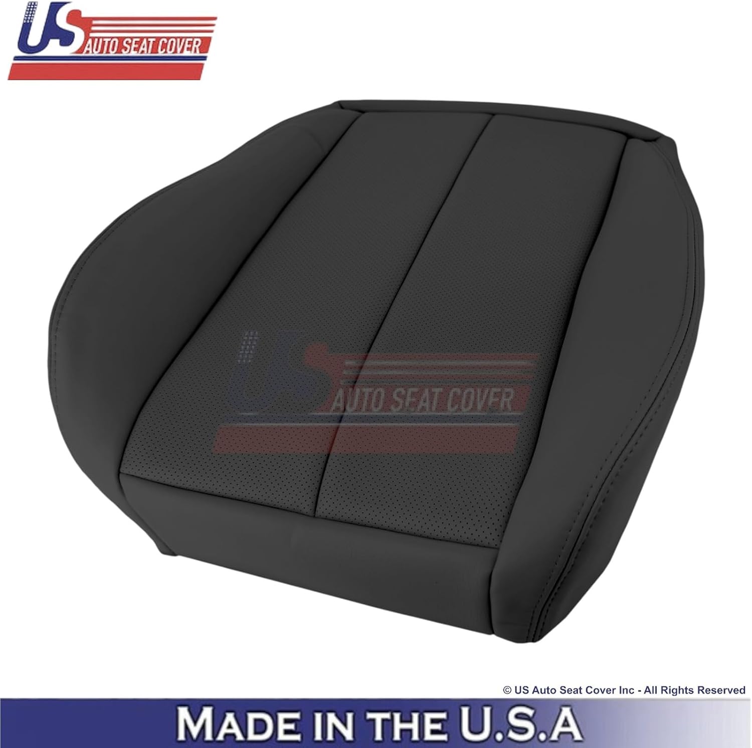 US Auto Seat Cover 2010-2014 fits Subaru Outback Genuine Leather Perf. Front Seat Covers Off-Black