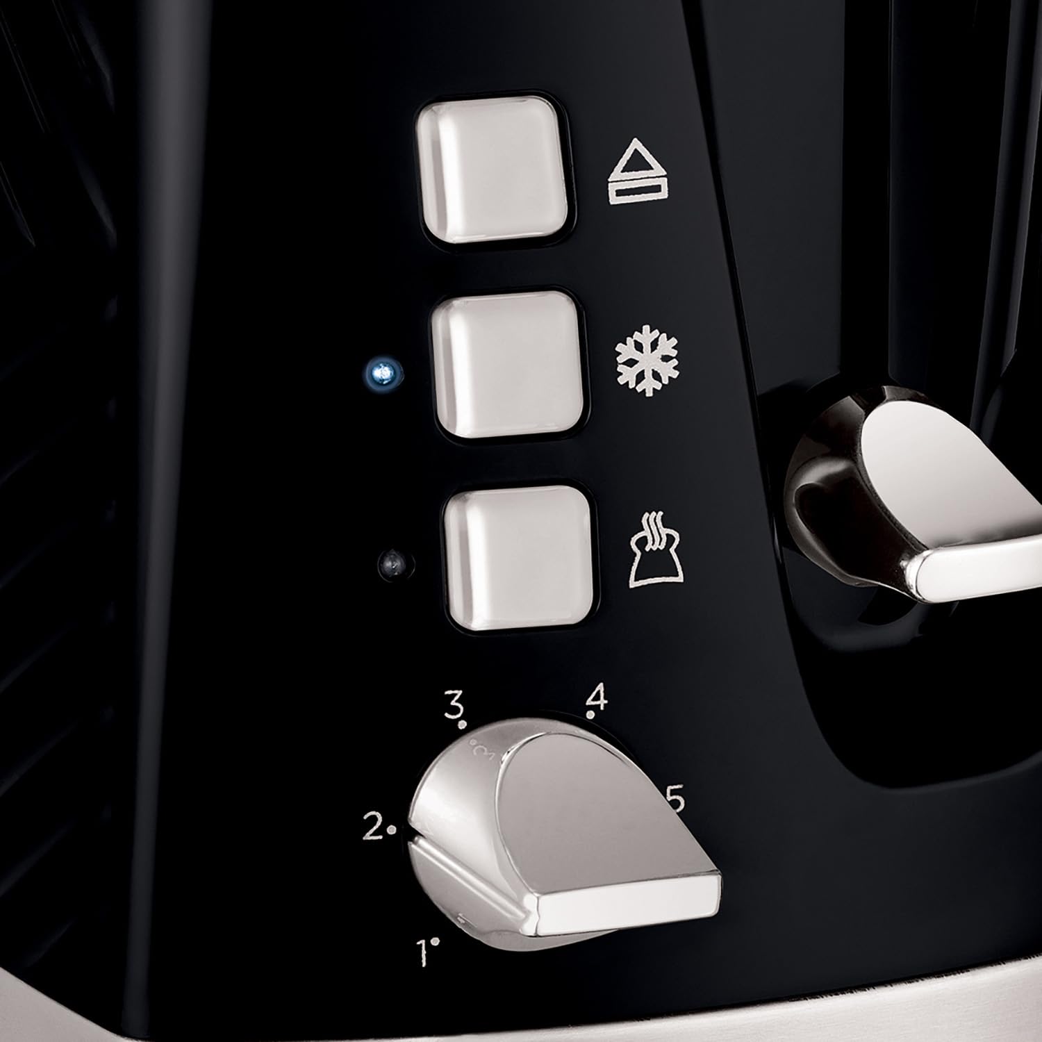 Russell Hobbs 26394 Tostadora texturizada de 2 rebanadas, tostadora de pan táctil con diseño 3D con ajustes de congelado, cancelación y recalentamiento, 850 vatios, negro