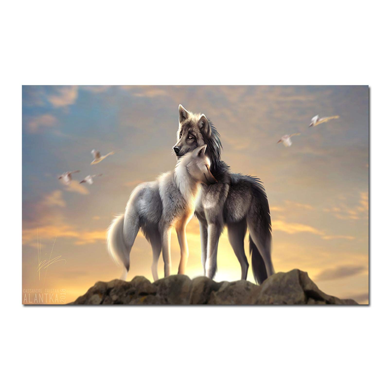 Wolf Canvas – Zwart-wit muurkunst op canvas