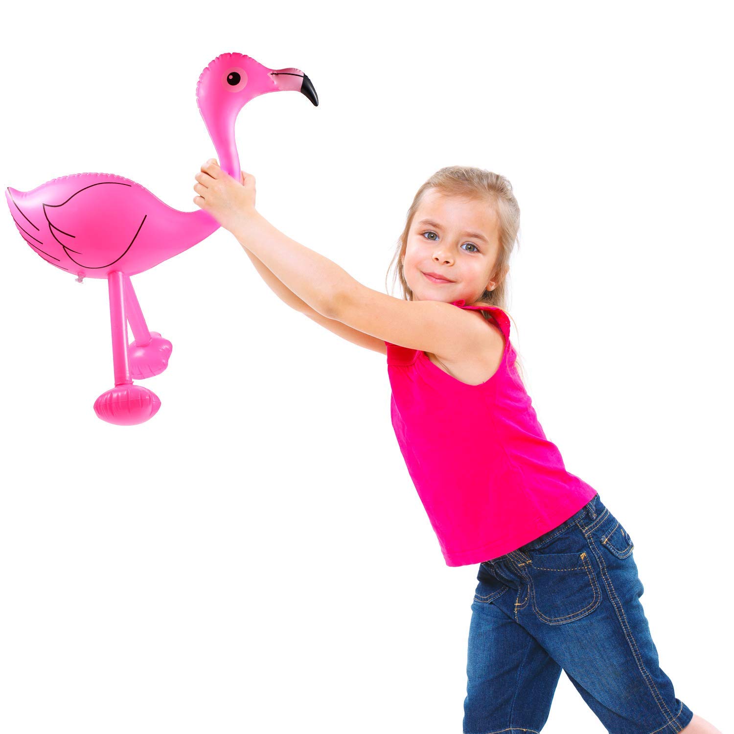 MAKINGTEC Flamingo Balloons, 6 Pieces PVC Inflatable Pink Long-legged Flamingo Party Accessories Suitable for Hawaii Party Decoration Holiday Atmosphere Balloons Home Convention Decoration（55x52cm）