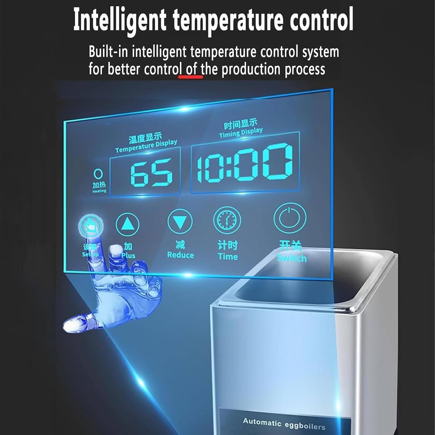 Cuiseur à œufs Professionnel, cuiseur à œufs électrique Automatique 50 œufs, Machine à œufs à la Coque/durs, avec contrôle Constant de la température et minuterie 0-90 Min