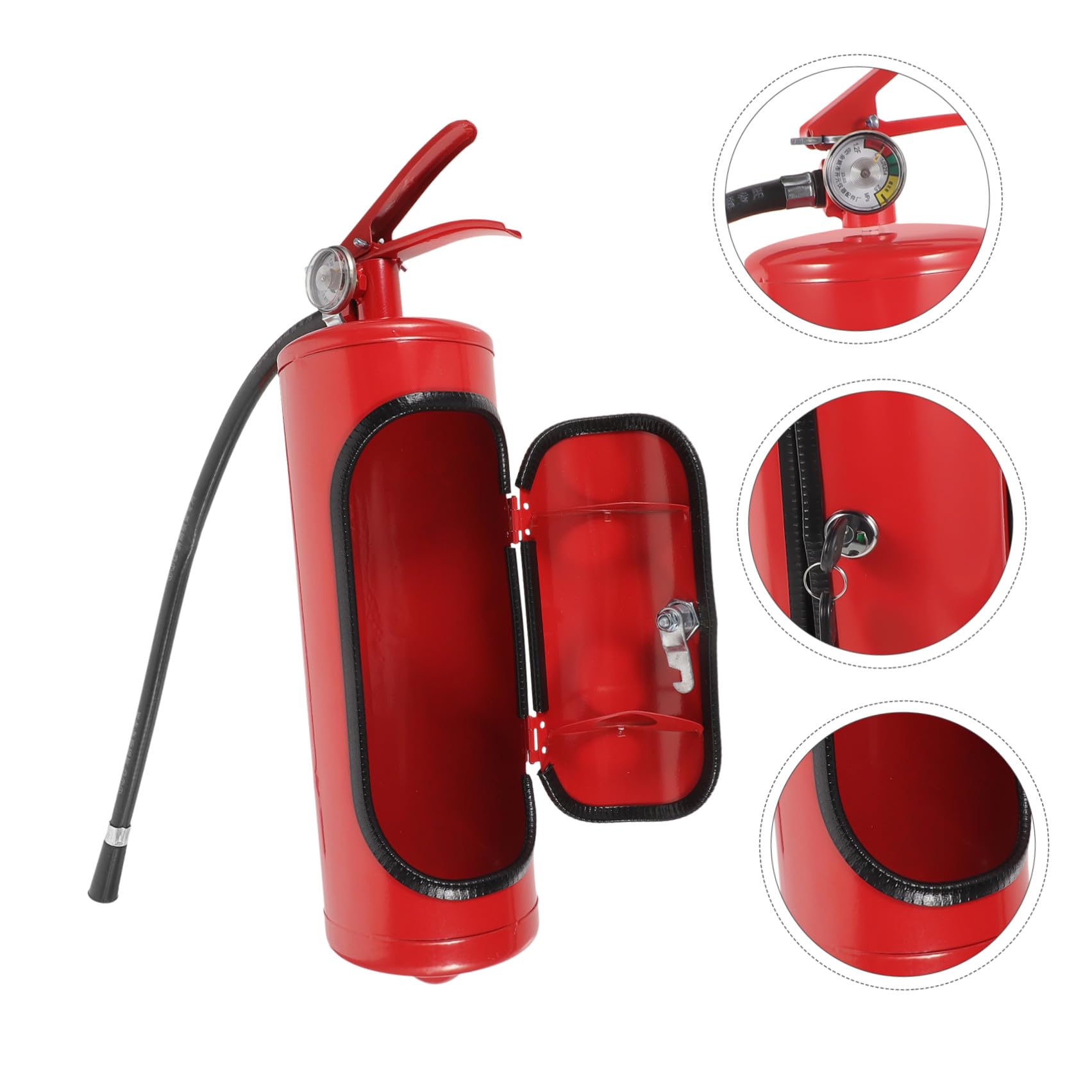 Scatola Portabottiglie Metallo Stile Estintore, Contenitore per Conservazione Vino Rosso e Whisky, Elegante Cofanetto Regalo per Feste e Compleanni, Design Compatto e Resistente
