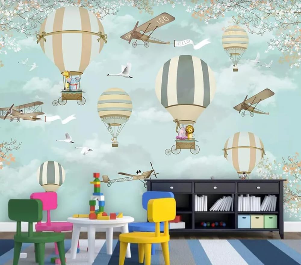 Fototapete 3d effekt Cartoon-Luftballons für Kinder-200 x 200 cm-XXL Wanddeko Wandbild Wandtapete Wohnzimmer Schlafzimmer Dekoration
