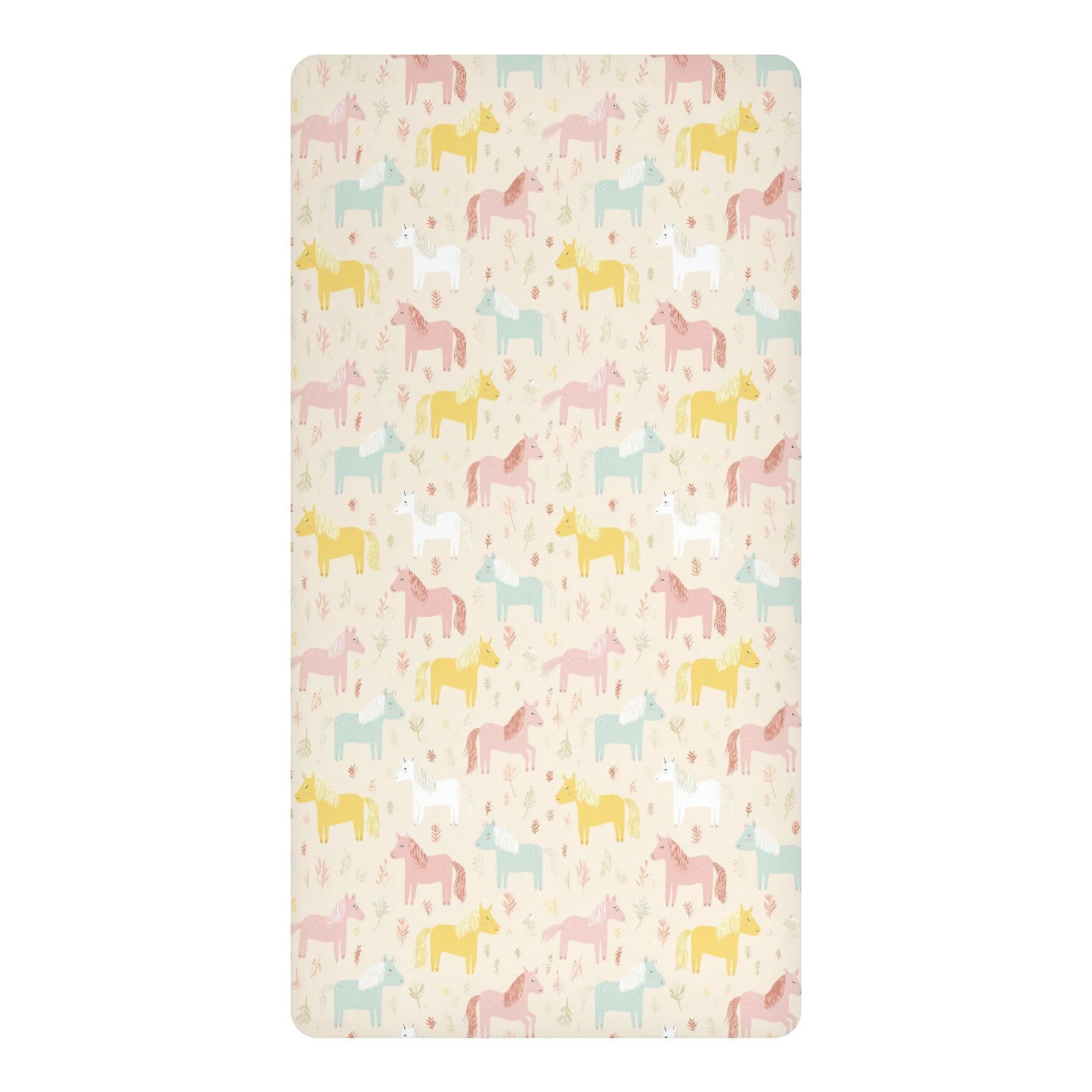 Housse de matelas imperméable bébé rose Funny Wild Pony pour lit de garçon