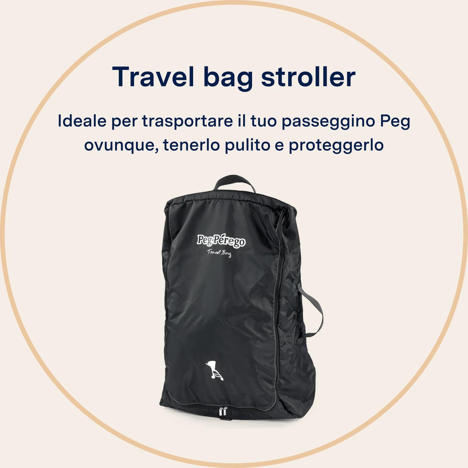 PEG Stroller Travel Bag w/ Wheels - Borsa da Viaggio con Ruote per Passeggino - Compatibile con passeggini con chiusura a libro