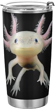Tumbler Axolotl Insulated Coffee Cup Back to School Beverage Container Office Travel Mug with Straw and Lid Double Wall Stainless Steel 20oz
