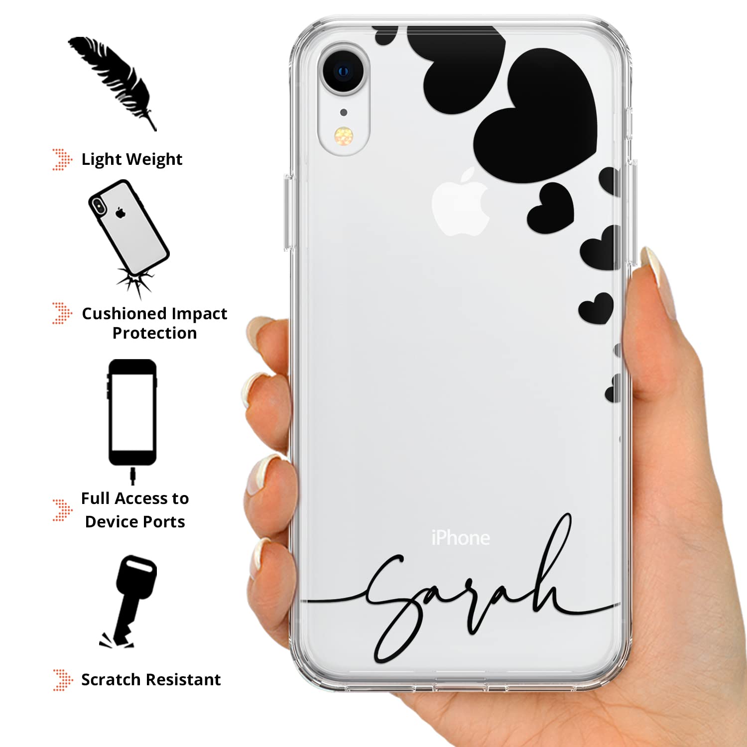 TULLUN Custodia per iPhone 13 personalizzata con iniziali con