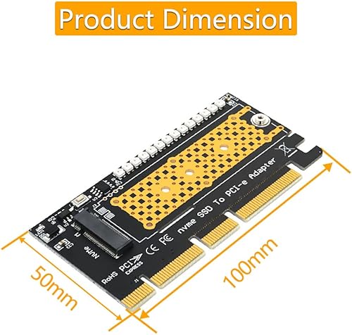 Miniatura 4 de HLT M.2 nvme SSD a PCI-E 4X/8X/16X adaptador con 3528 flash colorido LED