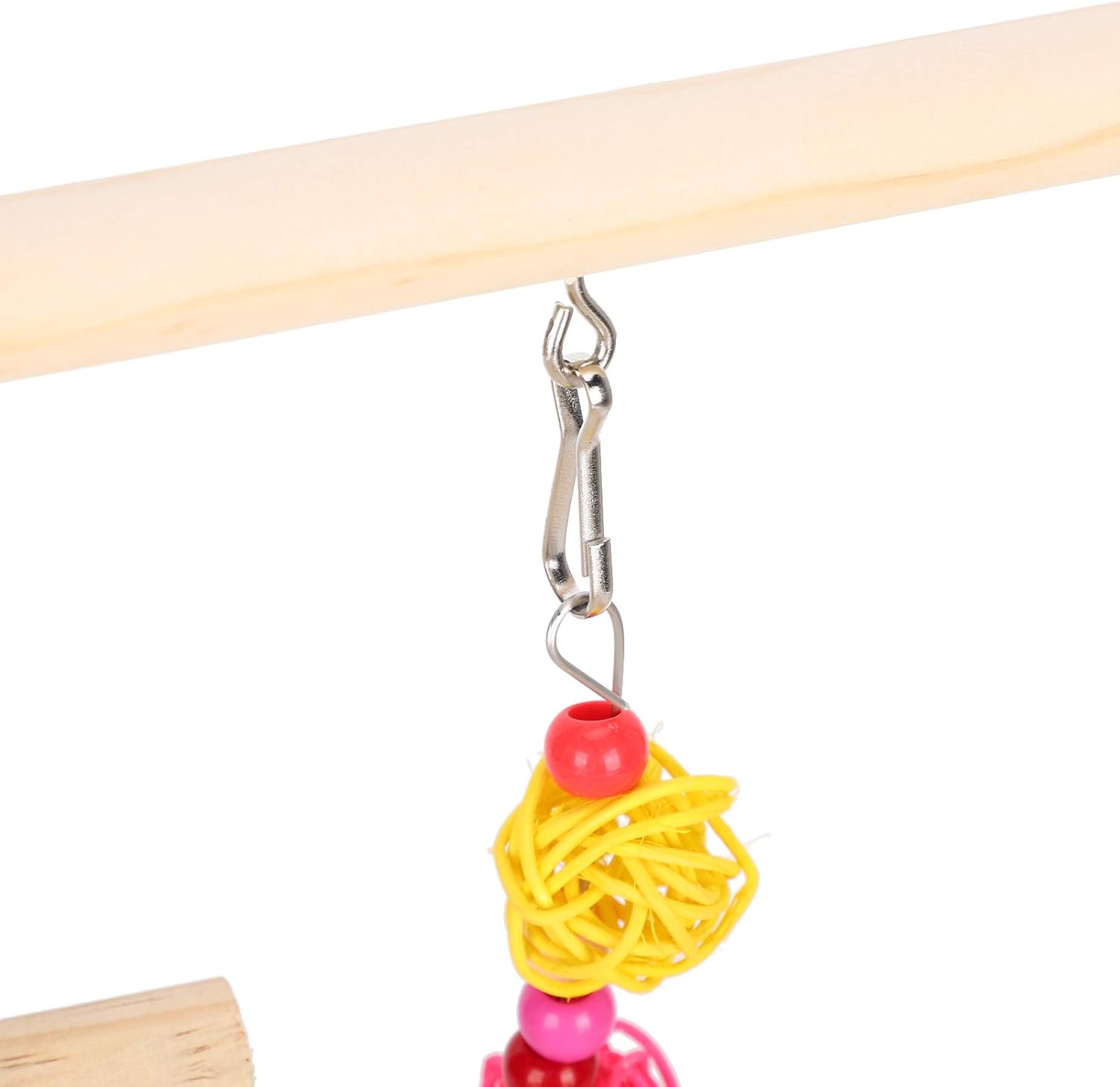 Wood Stand Bird ing Exercise Rack, Interactive Play Stand with Swing and s, ing for Small s, en Cage Accessory for Perching and Playing