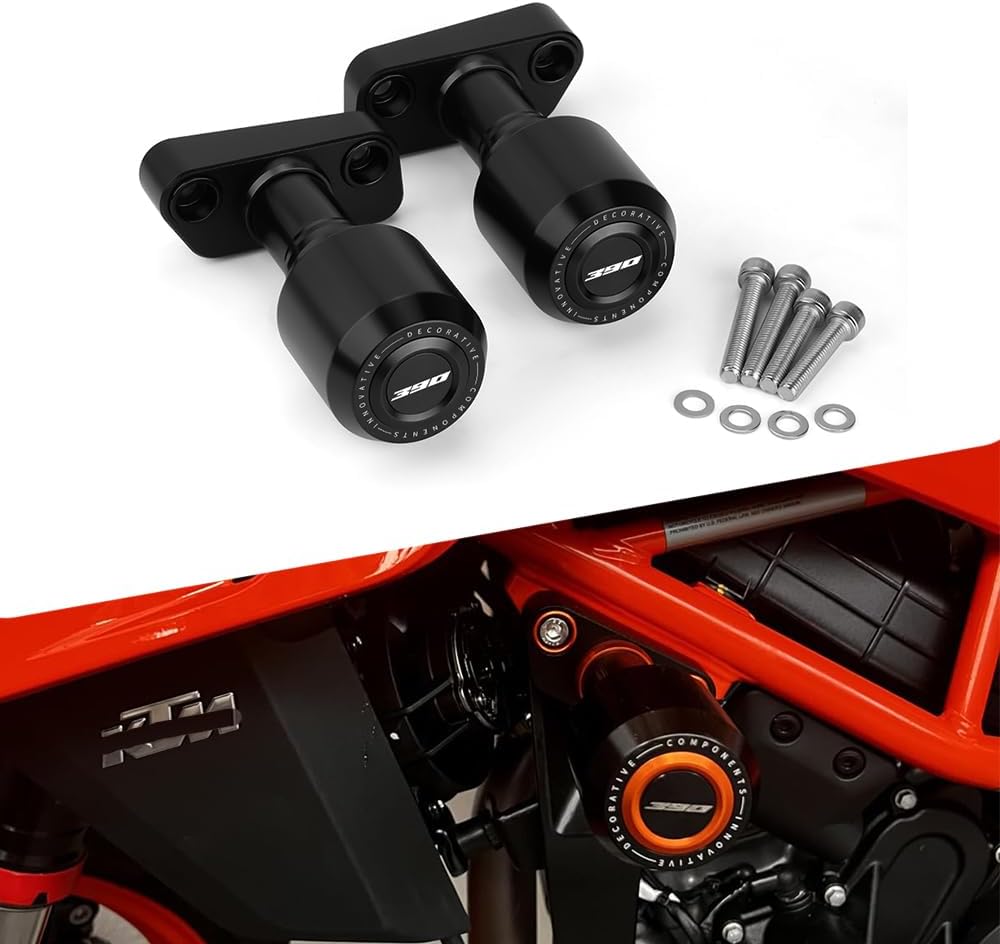 Modeer Compatible with DUKE 390 2024 2025 Motorcycle Upgraded Frame Sliders Falling Protector Crash pads 390 duke Accessories (390-black)